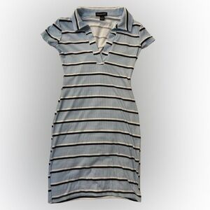 striped collared dress